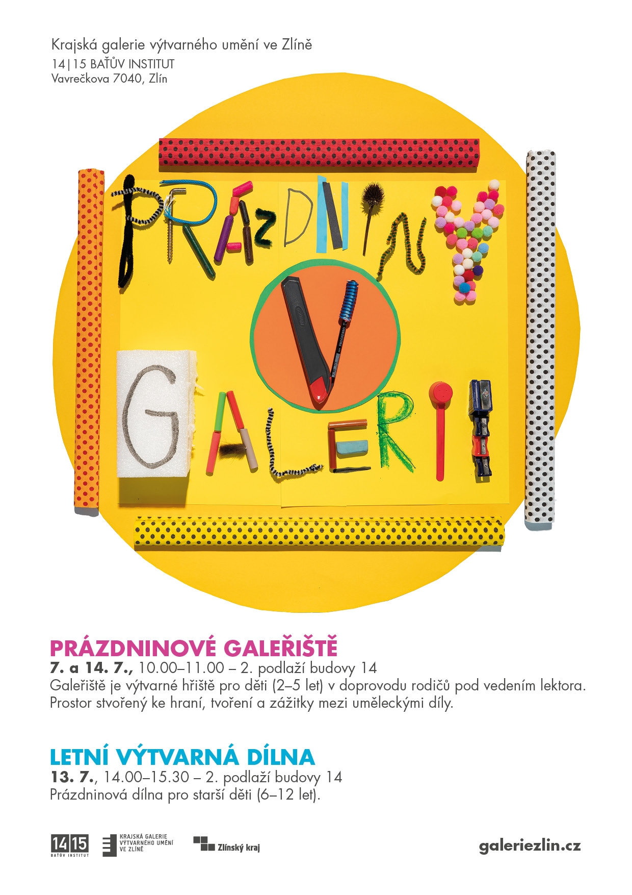 Nabídka edukačních programů v galerii v červenci