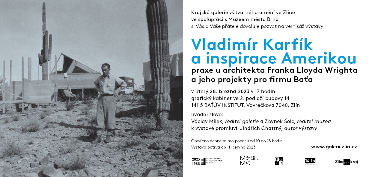 Pozvánka na vernisáž výstavy Vladimíra Karfíka a inspirace Amerikou