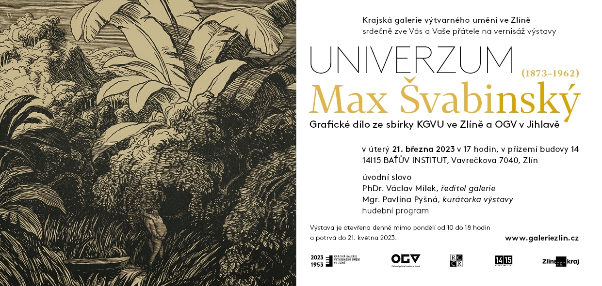 Pozvánka na vernisáž výstavy Univerzum Max Švabinský