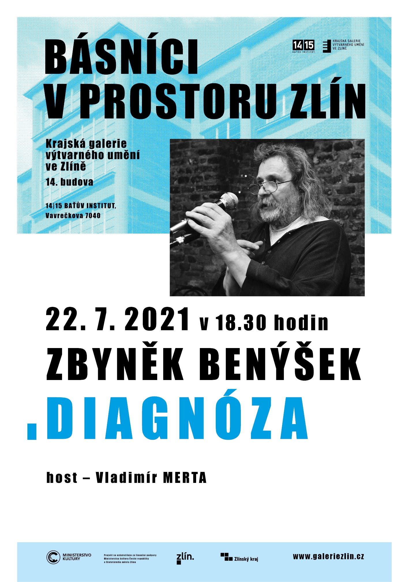 Plakát Básníci v prostoru Zlín 2021: Zbyněk Benýšek