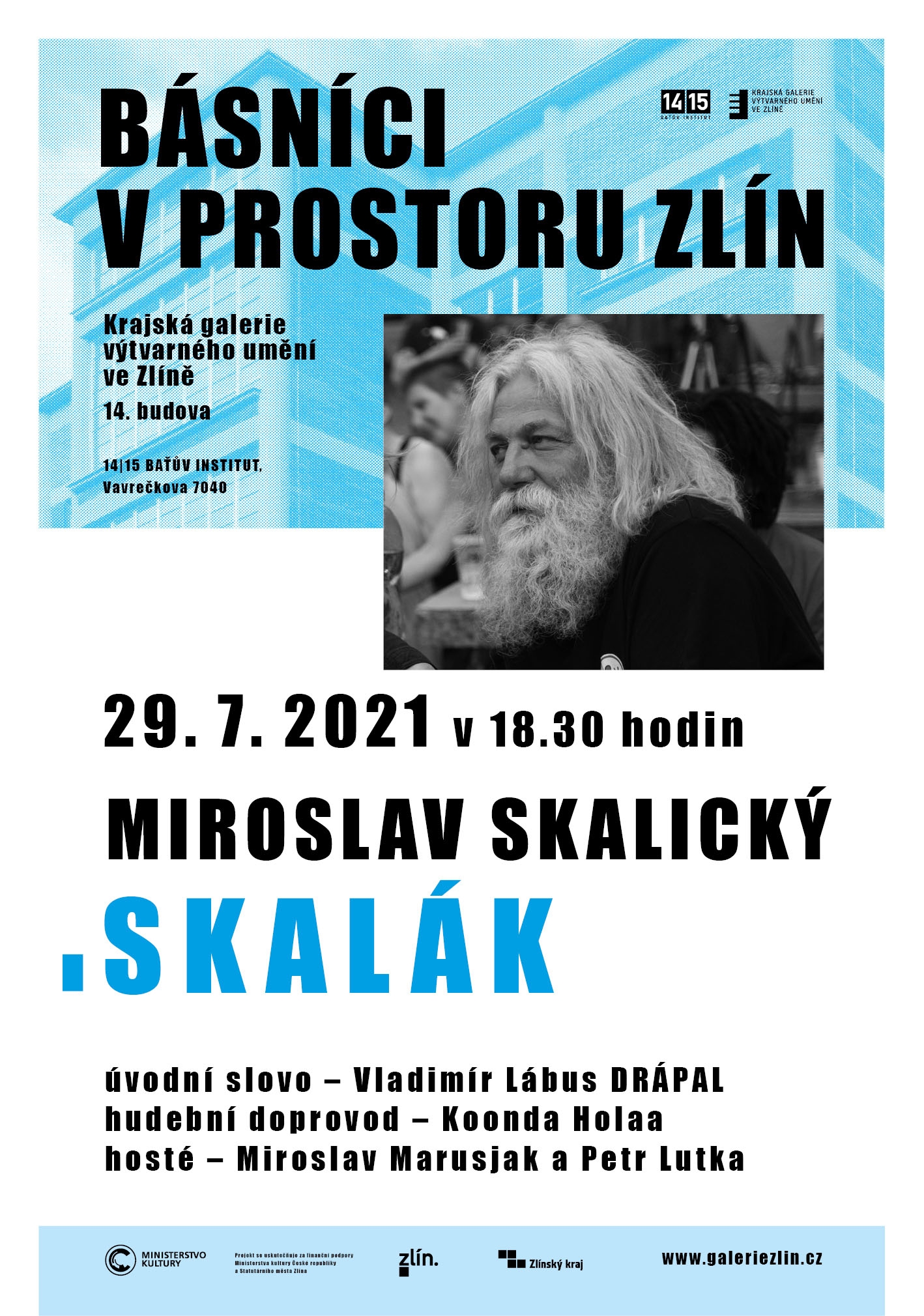 Plakát Básníci v prostoru Zlín: Miroslav Skalický – Skalák