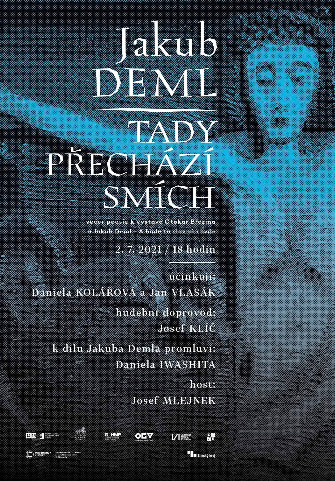 plakát k večeru poesie Jakub Deml – Tady přechází smích