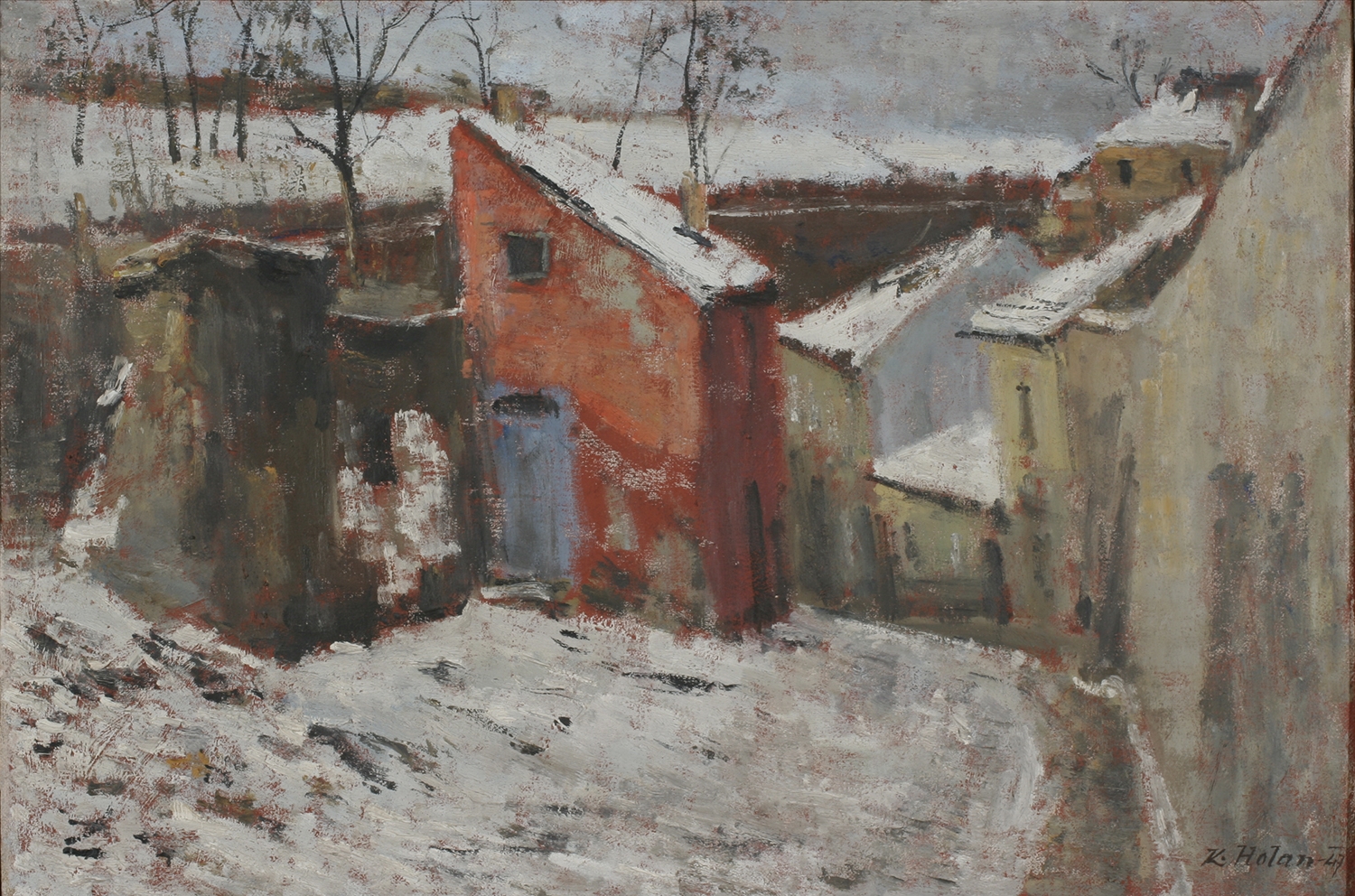 Karel Holan, Z Nového světa, 1947, olej, plátno, 51 x 73 cm,KGVUZ,  inv. č. O-159