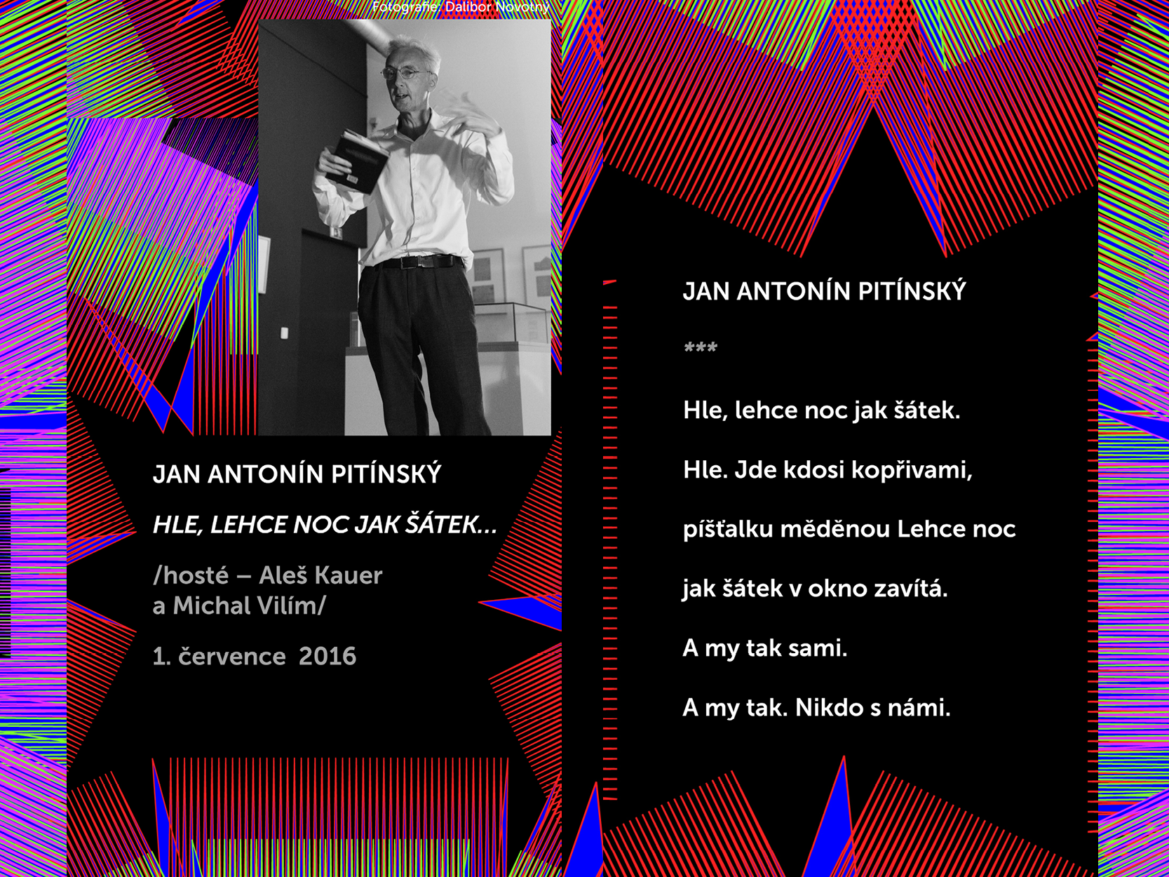 Básnici v prostoru Zlín 2016: Jan Antonín Pitínský
