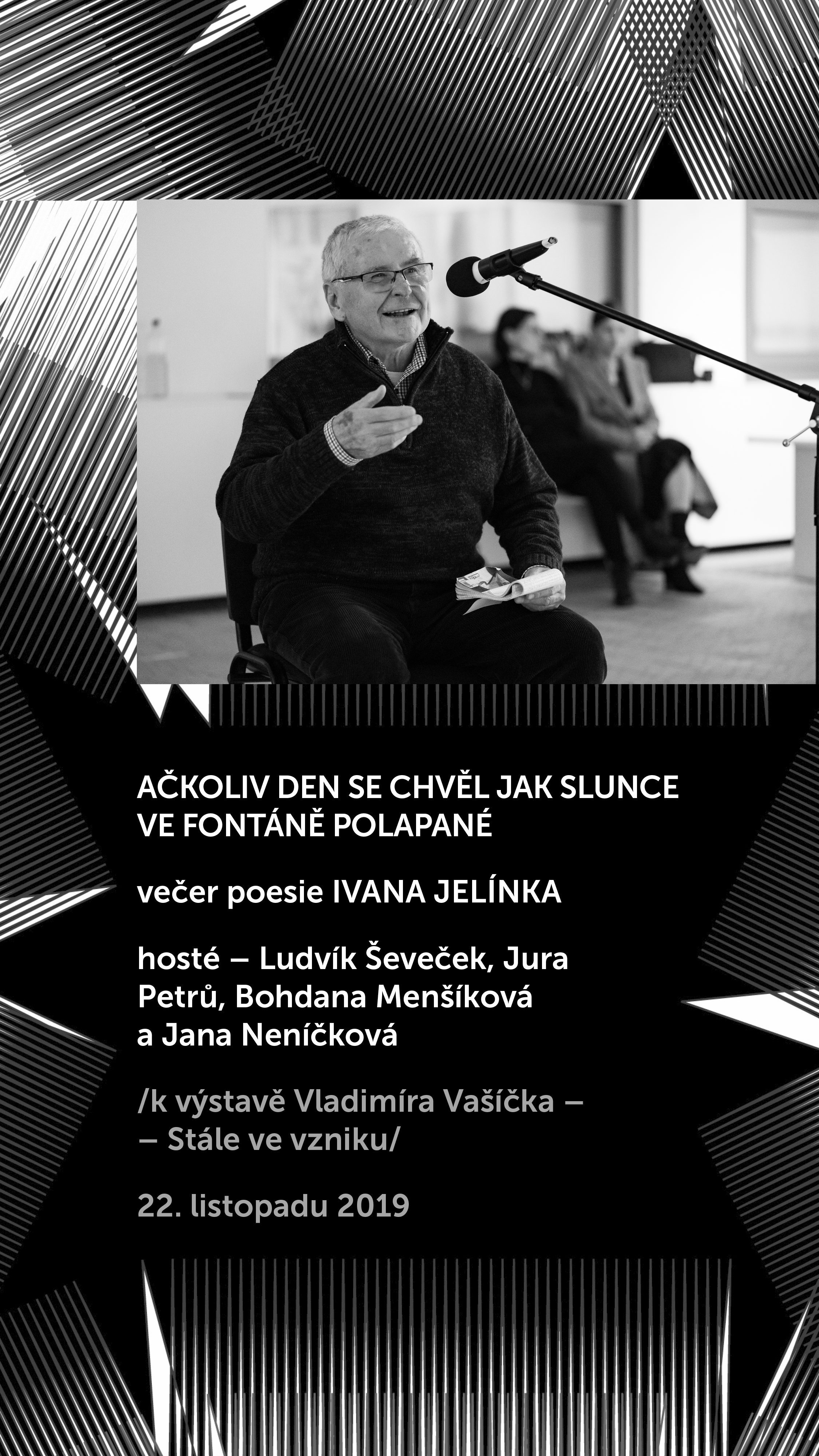 Ačkoliv den se chvěl jak slunce ve fontáně polapené, derniéra výstavy Vladimír Vašíček – Stále ve vzniku